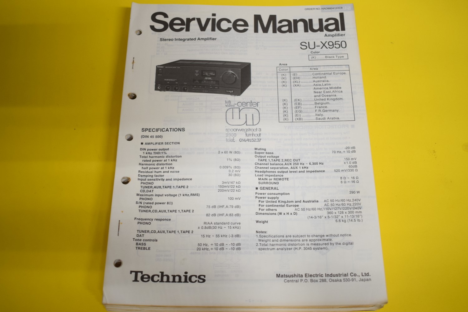 Technics SU-X950 Amplifier Service Manual  			